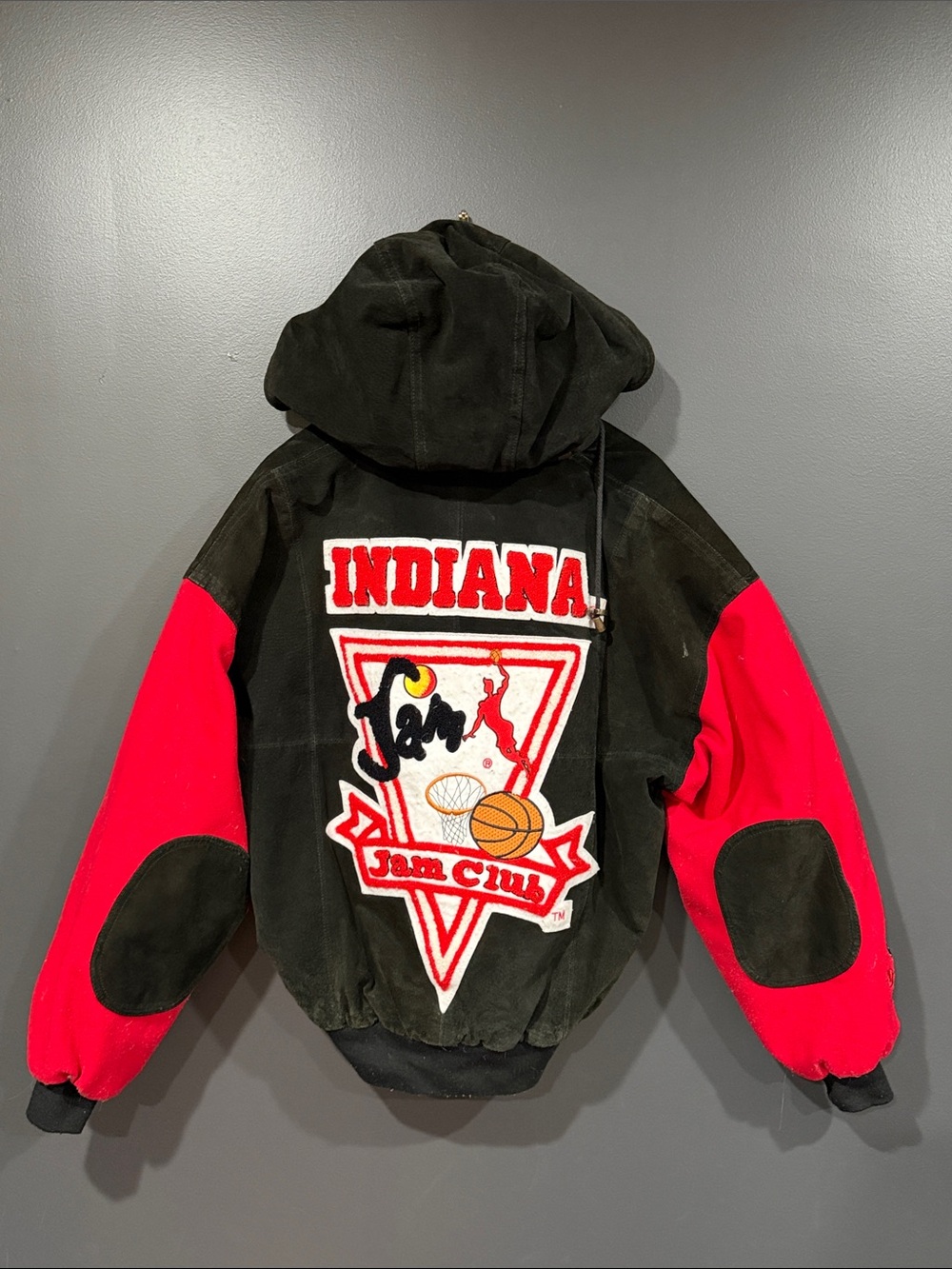 Vintage Indiana Jam Club Black & Red Hooded Jacket DSJ 96 Medium